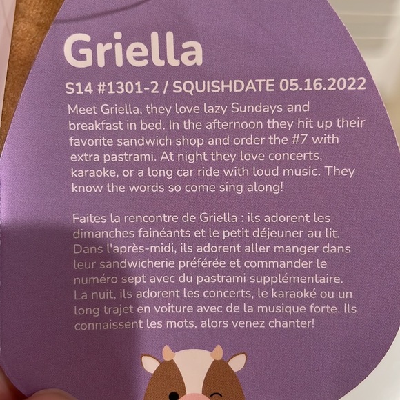 NWT 14” Griella the Cow with Rainbow Spotted Belly Easter Squishmallow - Picture 4 of 4